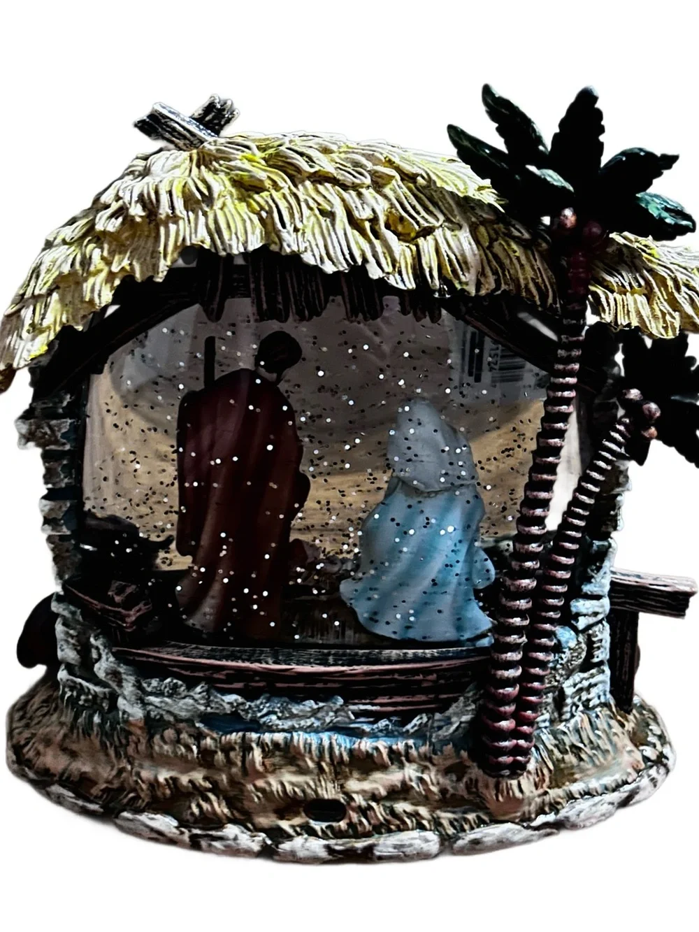 Roman ~ Holy Family & Animals W/ Stable ~ Lighted Swirl Water Lantern ~ New
